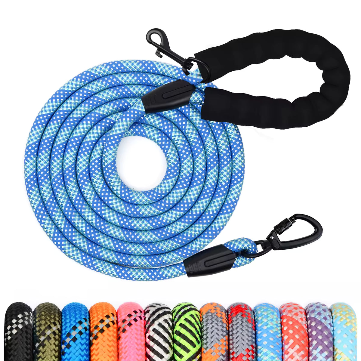 Laisse pour chien - Longe de dressage pour chien avec poignée rembourrée