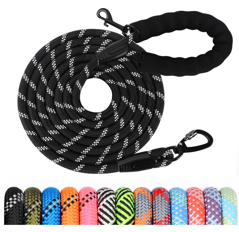 Laisse pour chien - Longe de dressage pour chien avec poignée rembourrée