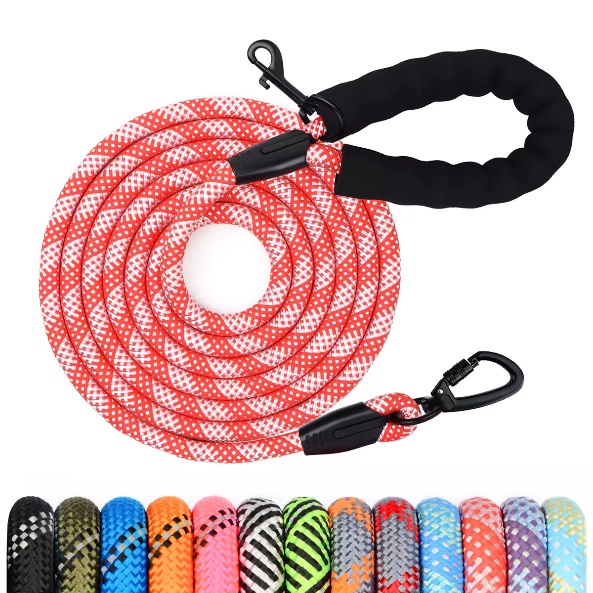 Laisse pour chien - Longe de dressage pour chien avec poignée rembourrée