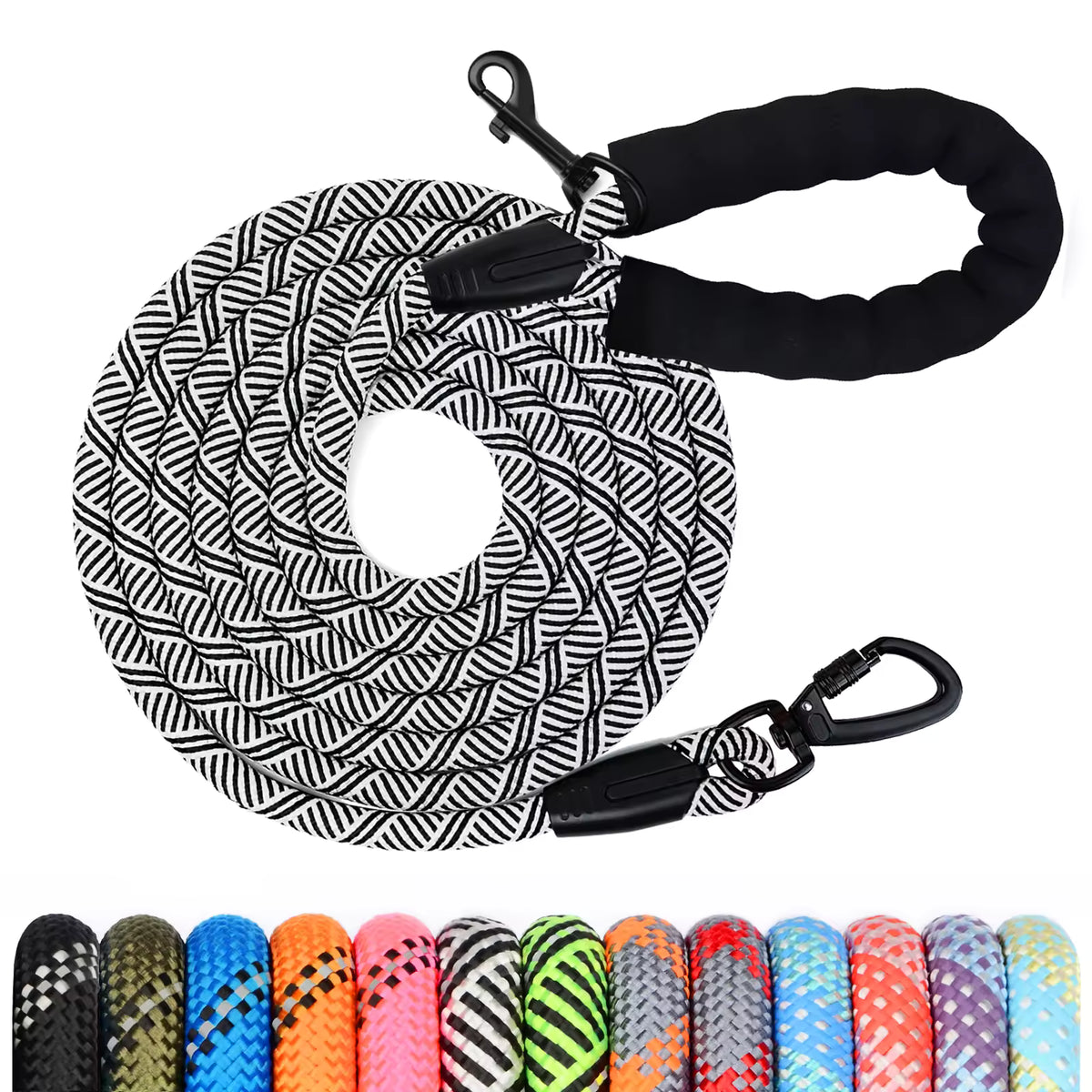 Laisse pour chien - Longe de dressage pour chien avec poignée rembourrée