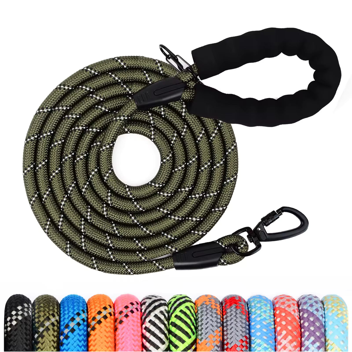Laisse pour chien - Longe de dressage pour chien avec poignée rembourrée