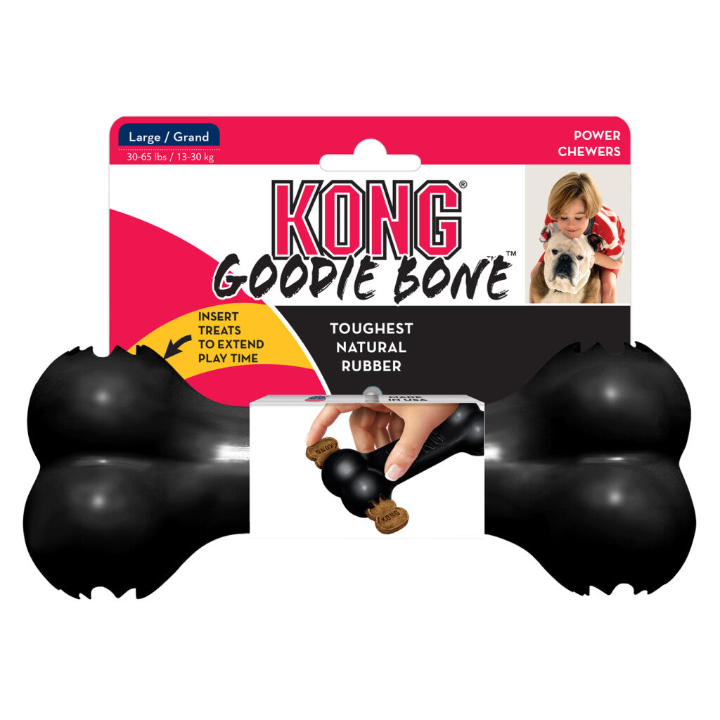 KONG Extreme Goodie Bone Noir – Os à Mâcher Résistant pour Chien