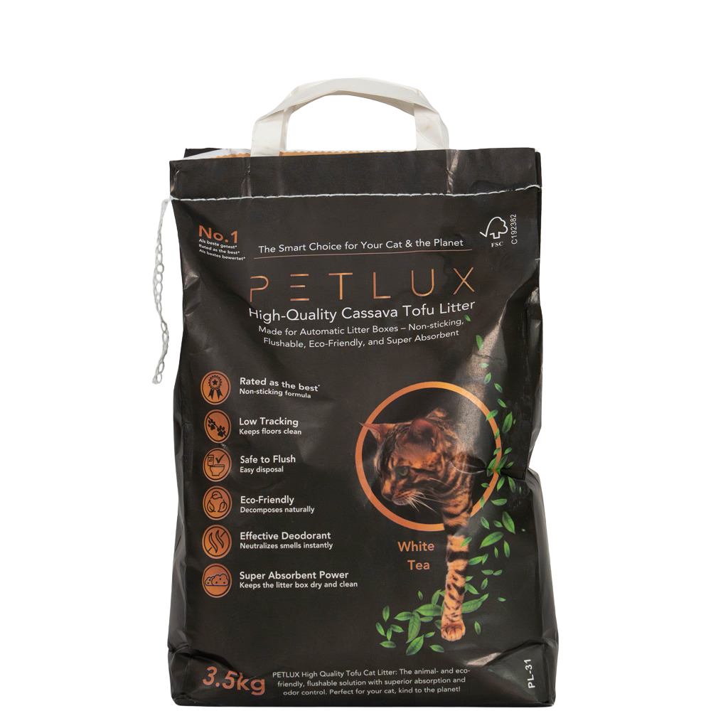 PETLUX Cassava Tofu – Litière pour chat au manioc & maïs – 3,5 kg