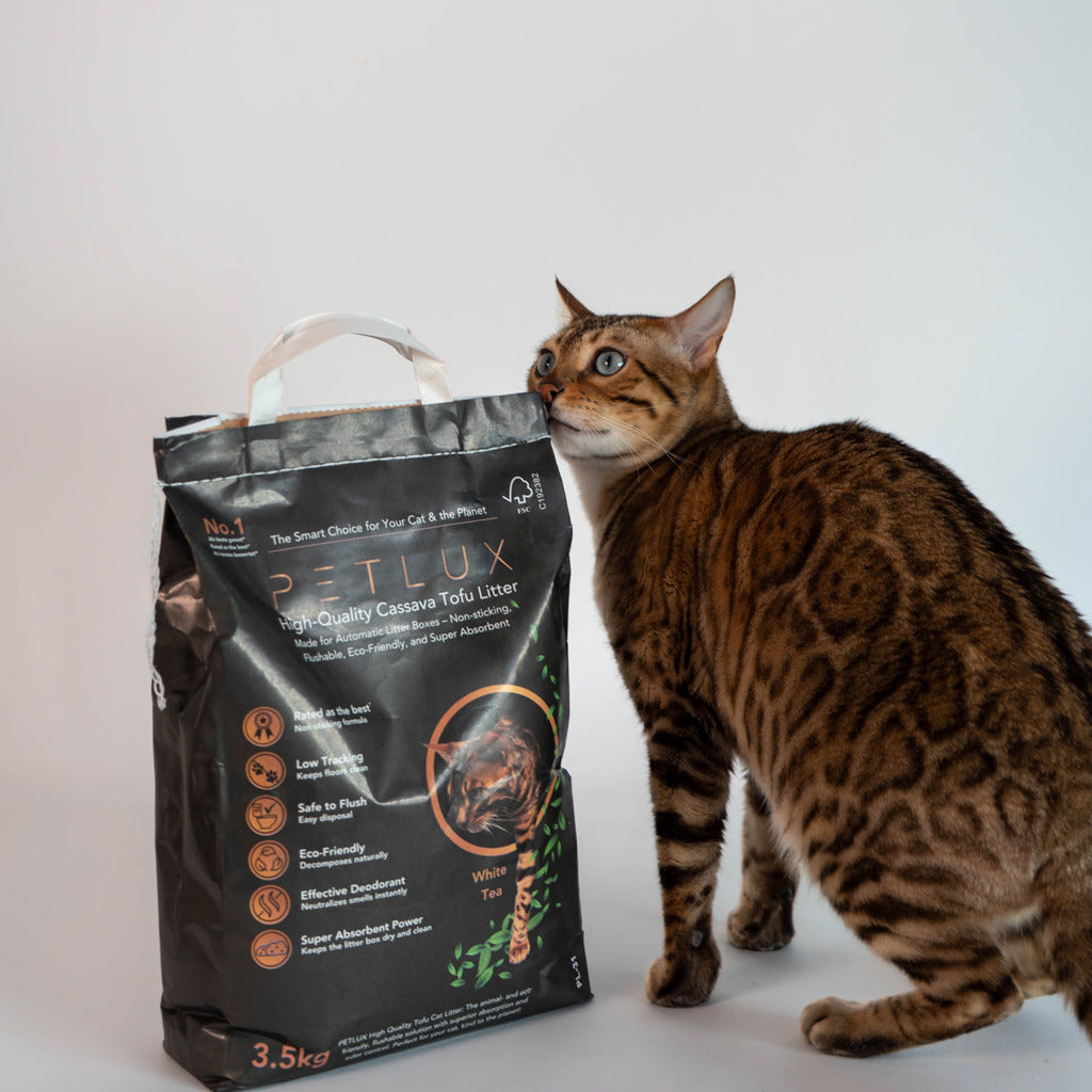 PETLUX Cassava Tofu – Litière pour chat au manioc & maïs – 3,5 kg